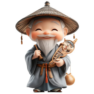 Cute Taoist Priest Vinyl Car Decal Sticker – Waterproof & UV-Resistant 8"