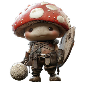 Mushroom Warrior V3 Vinyl Car Decal Sticker – Waterproof & UV-Resistant 8"
