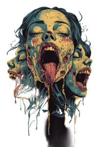 Rotten Zombie Trio V2 Vinyl Car Decal Sticker – Waterproof & UV-Resistant 8"