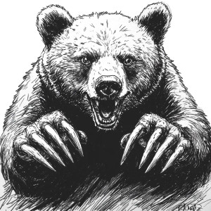 Happy Bear Drawing Vinyl Car Decal Sticker – Waterproof & UV-Resistant 8"