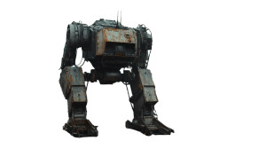 Damaged Mech Wasteland Vinyl Car Decal Sticker – Waterproof & UV-Resistant 8"