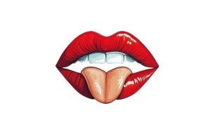 Cartoon Tongue Logo Vinyl Car Decal Sticker – Waterproof & UV-Resistant 8"