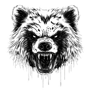 Angry Grizzly Bear V26 Vinyl Car Decal Sticker – Waterproof & UV-Resistant 8"