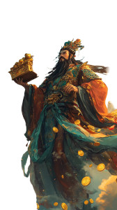 Caishen On Dragon Vinyl Car Decal Sticker – Waterproof & UV-Resistant 8"