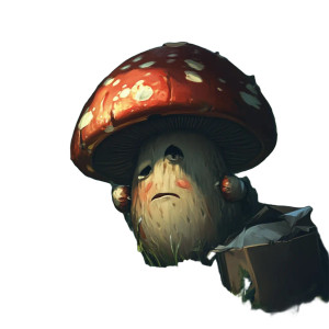 Sad Mushroom Tossed Vinyl Car Decal Sticker – Waterproof & UV-Resistant 8"