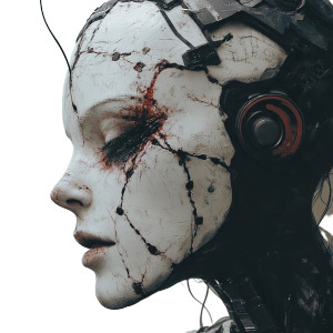 Creepy Cyber Girl Vinyl Car Decal Sticker – Waterproof & UV-Resistant 8"