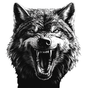 Wolf Teeth Close-Up Vinyl Car Decal Sticker – Waterproof & UV-Resistant 8"