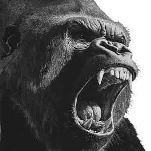 Angry Gorilla Screaming Vinyl Car Decal Sticker – Waterproof & UV-Resistant 8"