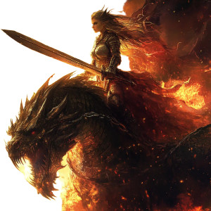 Warrior Princess Dragonrider Vinyl Car Decal Sticker – Waterproof & UV-Resistant 8"