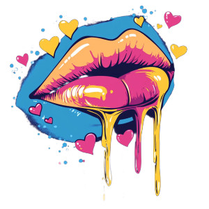 Melting Love Lips Vinyl Car Decal Sticker – Waterproof & UV-Resistant 8"