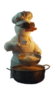 Chef Duck Cooking Vinyl Car Decal Sticker – Waterproof & UV-Resistant 8"