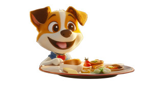 Cartoon Dog Dining Vinyl Car Decal Sticker – Waterproof & UV-Resistant 8"