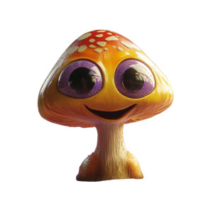 Smiling Mushroom Vinyl Car Decal Sticker – Waterproof & UV-Resistant 8"