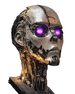 Crazy Robot Head Vinyl Car Decal Sticker – Waterproof & UV-Resistant 8"