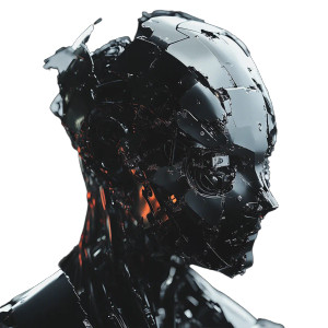 Broken Futuristic Robot V2 Vinyl Car Decal Sticker – Waterproof & UV-Resistant 8"