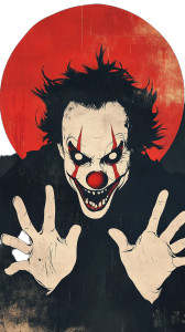 Scary Clown Silhouette Vinyl Car Decal Sticker – Waterproof & UV-Resistant 8"