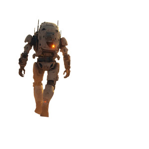 Dystopian Robot Explorer Vinyl Car Decal Sticker – Waterproof & UV-Resistant 8"