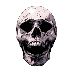 Toothless Skull Illustration Vinyl Car Decal Sticker – Waterproof & UV-Resistant 8"