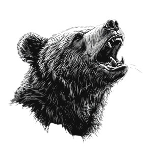 Mighty Bear Ornament Vinyl Car Decal Sticker – Waterproof & UV-Resistant 8"