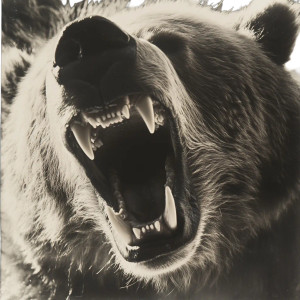 Angry Bear Close-Up V5 Vinyl Car Decal Sticker – Waterproof & UV-Resistant 8"