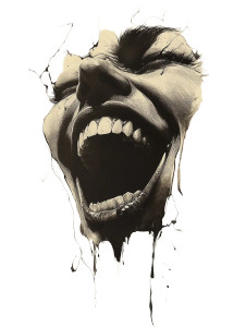 Laughing Profile Vinyl Car Decal Sticker – Waterproof & UV-Resistant 8"