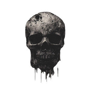 Ink Splash Skull Vinyl Car Decal Sticker – Waterproof & UV-Resistant 8"