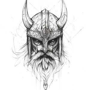 Viking Helmet Face Vinyl Car Decal Sticker – Waterproof & UV-Resistant 8"