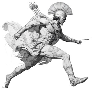 Achilles Running Battle Vinyl Car Decal Sticker – Waterproof & UV-Resistant 8"