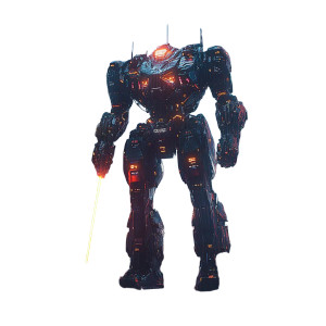 Cyberpunk Battle Robot Vinyl Car Decal Sticker – Waterproof & UV-Resistant 8"