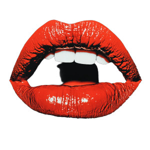 Biting Red Lips Vinyl Car Decal Sticker – Waterproof & UV-Resistant 8"