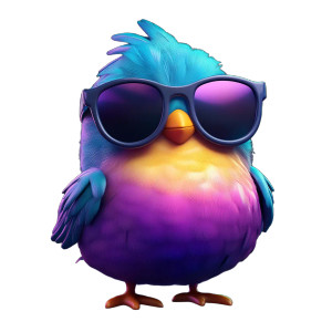 Confident Cartoon Bird Vinyl Car Decal Sticker – Waterproof & UV-Resistant 8"