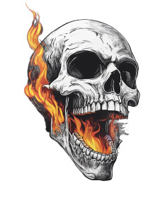 Flame Skull Vinyl Car Decal Sticker – Waterproof & UV-Resistant 8"