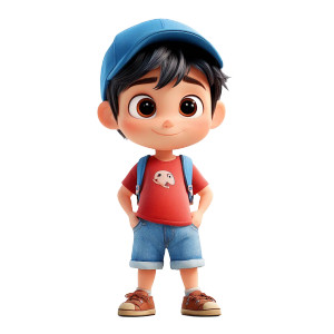 Boy In Blue Hat Vinyl Car Decal Sticker – Waterproof & UV-Resistant 8"