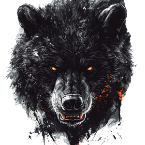 Black Bear Spirit V2 Vinyl Car Decal Sticker – Waterproof & UV-Resistant 8"