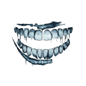 Creepy White Teeth Vinyl Car Decal Sticker – Waterproof & UV-Resistant 8"