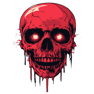 Dripping Skull Logo Vinyl Car Decal Sticker – Waterproof & UV-Resistant 8"