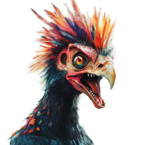 Stylized Bird Monster Vinyl Car Decal Sticker – Waterproof & UV-Resistant 8"