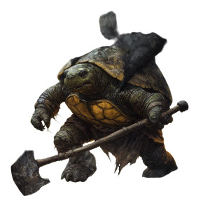 Axe-Wielding Turtle Vinyl Car Decal Sticker – Waterproof & UV-Resistant 8"