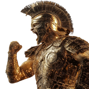 Golden Spartan Shout Vinyl Car Decal Sticker – Waterproof & UV-Resistant 8"