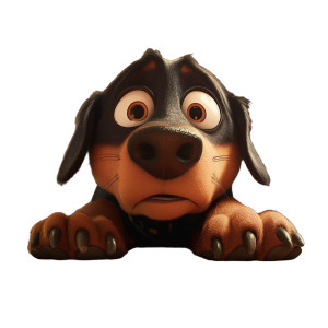 Scared Animated Dog Vinyl Car Decal Sticker – Waterproof & UV-Resistant 8"