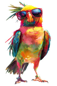 Dancing Tropical Bird Vinyl Car Decal Sticker – Waterproof & UV-Resistant 8"