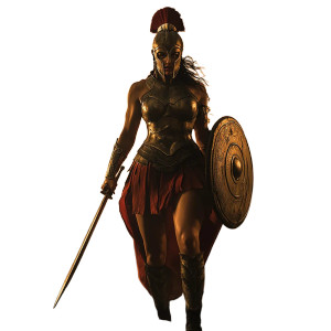 Angry Athena Pose Vinyl Car Decal Sticker – Waterproof & UV-Resistant 8"