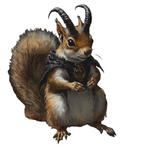 Demon Squirrel Painting Vinyl Car Decal Sticker – Waterproof & UV-Resistant 8"