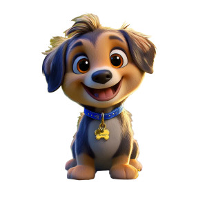 Animated Puppy Vinyl Car Decal Sticker – Waterproof & UV-Resistant 8"