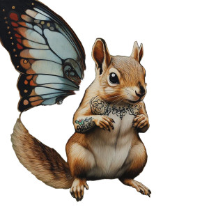 Magical Squirrel Painting Vinyl Car Decal Sticker – Waterproof & UV-Resistant 8"