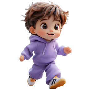 Happy Running Boy Vinyl Car Decal Sticker – Waterproof & UV-Resistant 8"