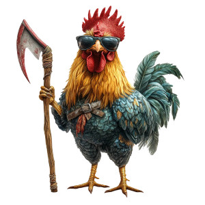 Stylish Rooster Reaper Vinyl Car Decal Sticker – Waterproof & UV-Resistant 8" Stylish Rooster Reaper Vinyl Car Decal Sticker – Waterproof & UV-Resistant 8"