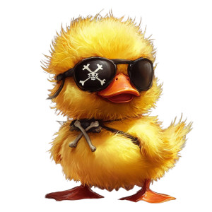 Fluffy Ducky Pirate Vinyl Car Decal Sticker – Waterproof & UV-Resistant 8"