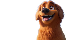 Golden Fluffy Dog V2 Vinyl Car Decal Sticker – Waterproof & UV-Resistant 8"