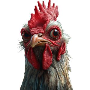 Wrinkly Old Rooster Vinyl Car Decal Sticker – Waterproof & UV-Resistant 8"